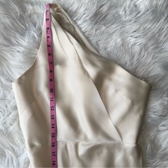 Tony Hamaway One Shoulder Silk Satin Organza Mermaid Style Wedding Gown Size 0 - Picture 15 of 17